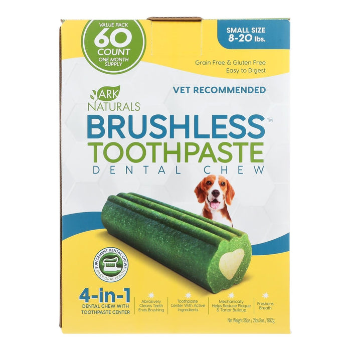Ark Naturals Brushless Toothpaste Dental Chews for Small Dogs (60 ct)