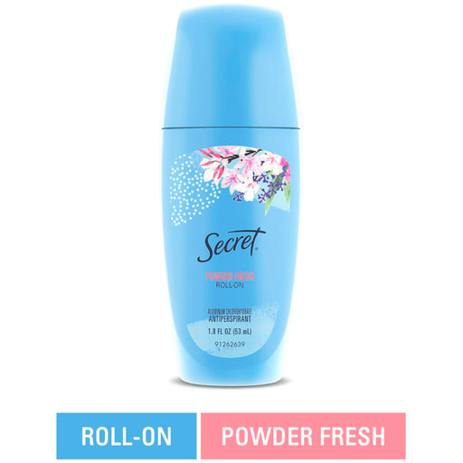 Secret Secret Antiperspirant, Powder Fresh, Roll On 1.8 Fl Oz Deodorant