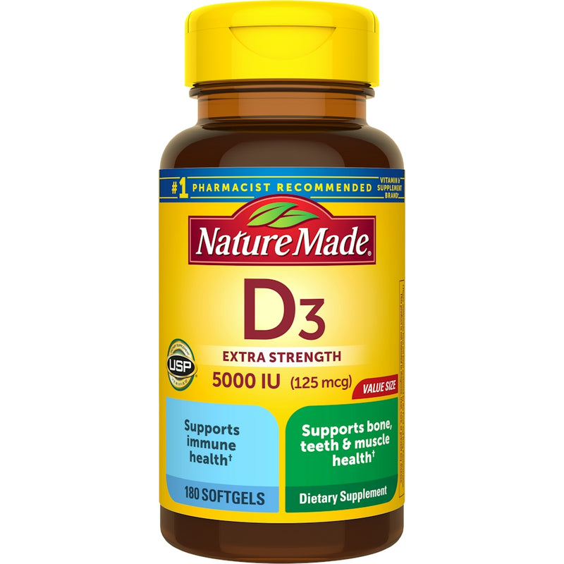 Nature Made NM Vitamin D3 Es Gc 125 Mcg 180 Sfg Vitamins & Supplements