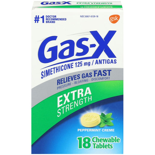Gas-X Gas-X Extra Strength Chewable Relief Tablets, Simethicone 125 Mg, Peppermint Creme Health & Beauty