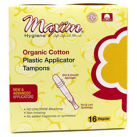 Maxim Hygiene Products Maxim Hygiene Products Organic Cotton Plastic Applicator Tampons, Regular Tampons