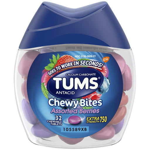 Tums Tums® Antacid Chewy Bites – Extra Strength 750 mg (Assorted Berries) Health & Beauty