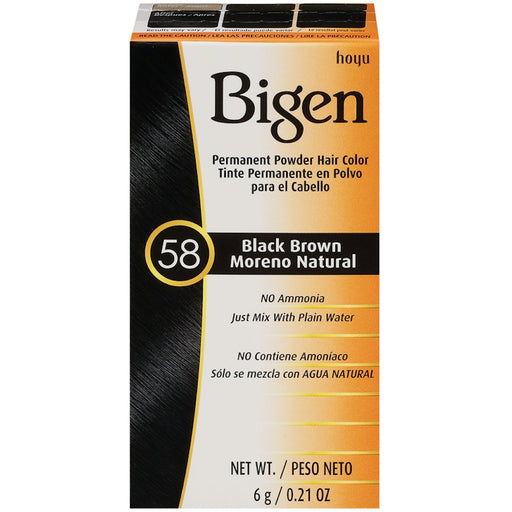 Bigen Bigen Permanent Powder Hair Color - 58 Black Brown - Ammonia Free - 0.21 oz Hair Color