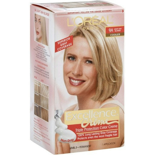 L'Oreal Paris L'Oreal Paris Excellence Triple Protection Color Creme, Level 3 Permanent, Light Ash Blonde/Cooler 9A Hair Color
