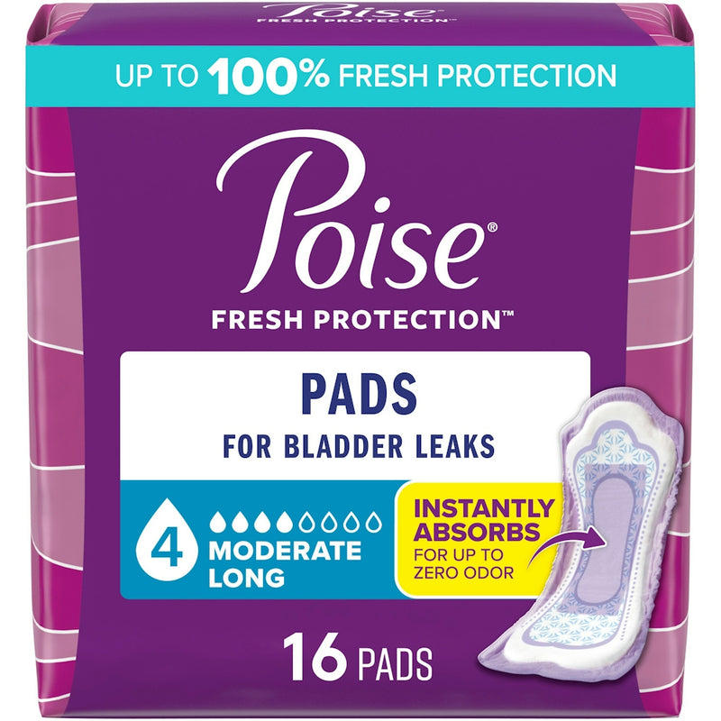 Poise Poise Postpartum Incontinence Bladder Control Pads For Women – Moderate Absorbency 16ct Size Long Menstrual Pads