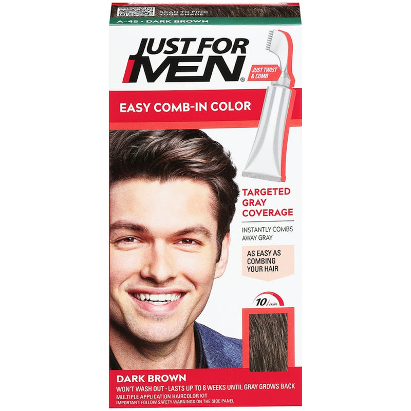 Just For Men Just For Men Dark Brown A 45 Easy Comb In Color 1 Kit Hair Color White Smoke