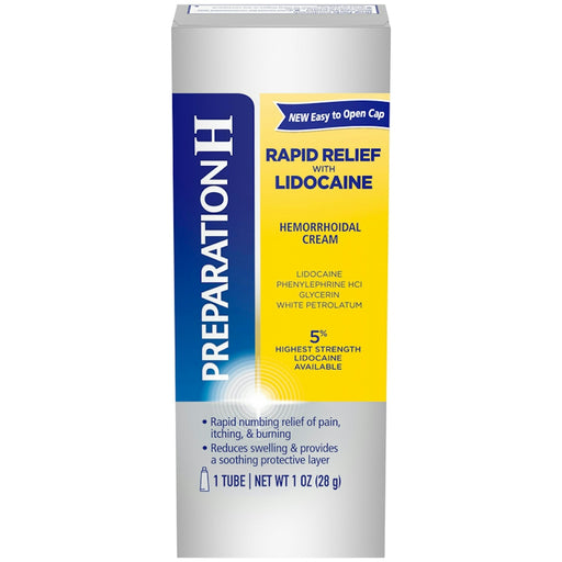 Preparation H Preparation H Rapid Relief With Lidocaine  Hemorrhoidal Cream 1 Oz Health & Beauty