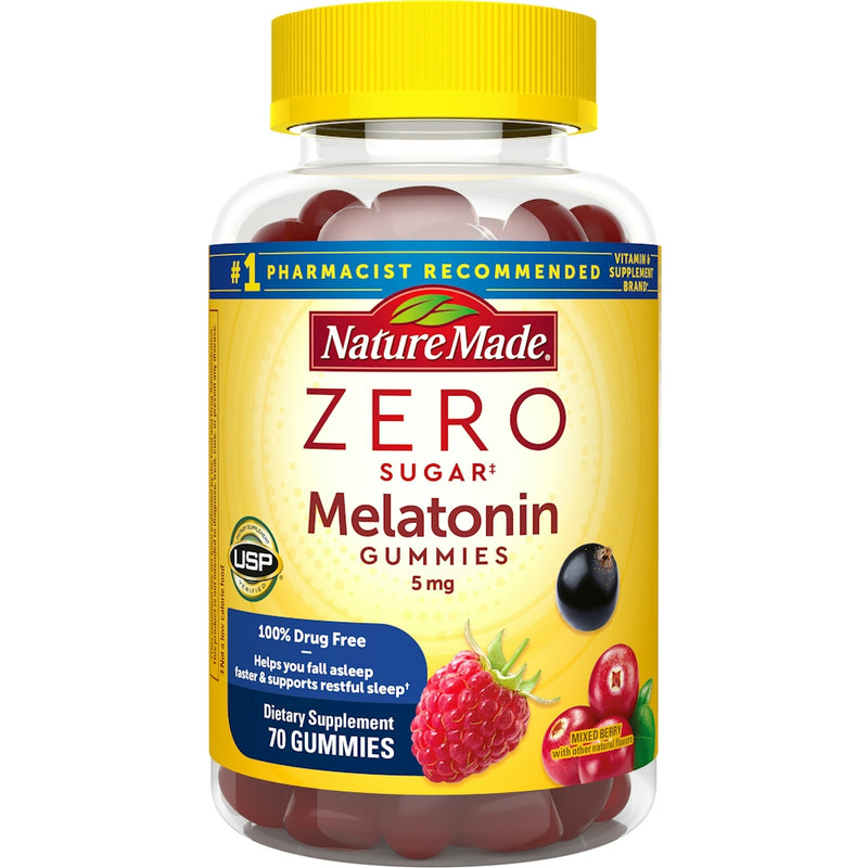 Nature Made Nature Made Melatonin, Zero Sugar, 5 Mg, Gummies, Mixed Berry Vitamins & Supplements