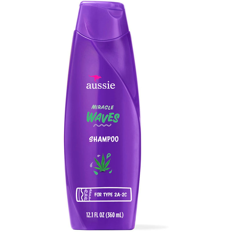 Aussie Aussie Miracle Waves Anti-Frizz Hemp Paraben-Free Shampoo - 12.1 Fl Oz Shampoo