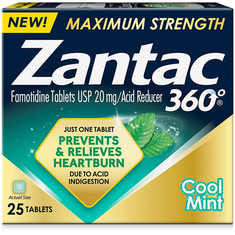 Zantac 360 Zantac 360 Acid Reducer, Maximum Strength, 20 Mg, Tablets, Cool Mint Health & Beauty