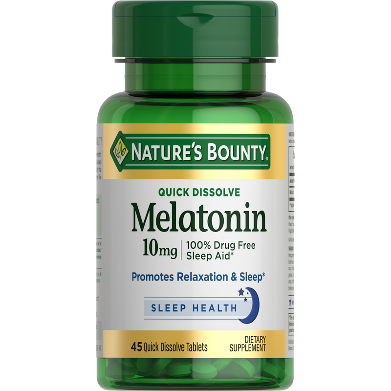Nature's Bounty Nature's Bounty Melatonin, 10 Mg, Quick Dissolve Tablets Health & Beauty White Smoke