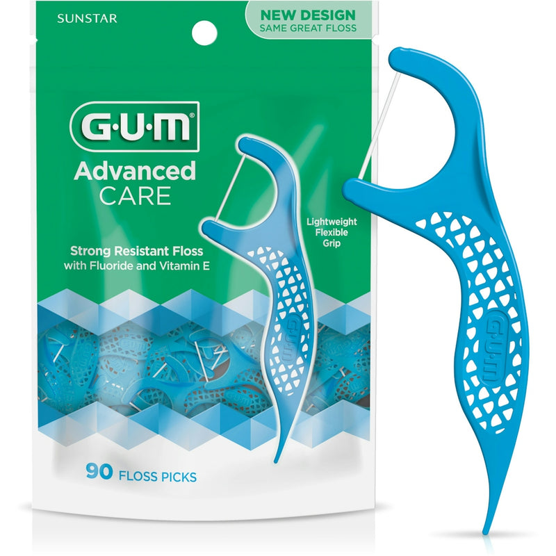 GUM GUM Advanced Care Fresh Mint Flosser Picks Oral Care White Smoke