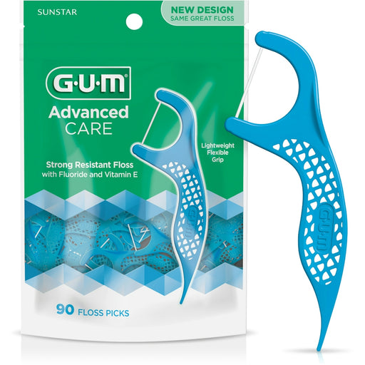 GUM GUM Advanced Care Fresh Mint Flosser Picks Oral Care White Smoke