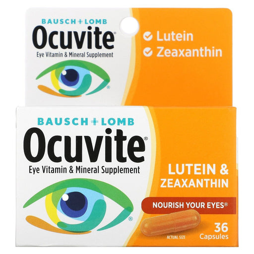 Ocuvite Ocuvite Bausch + Lomb Lutein & Zeaxanthin Vitamin & Mineral Supplement, 36 Ct Capsules Vitamins & Supplements White Smoke