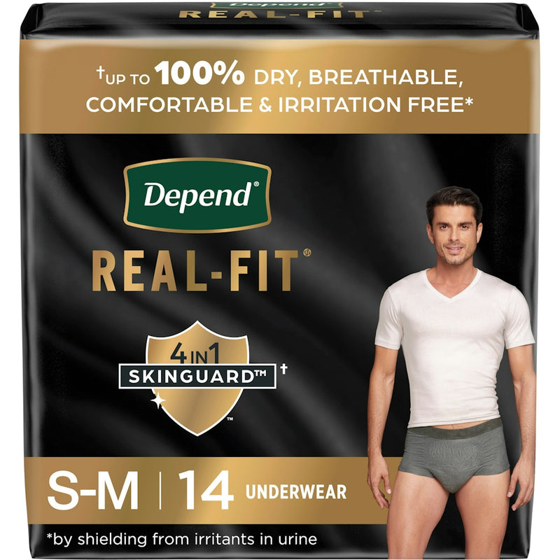 Depend Depend Real Fit Incontinence Underwear For Men, Disposable, Maximum Absorbency, Small/Medium, Grey Underwear