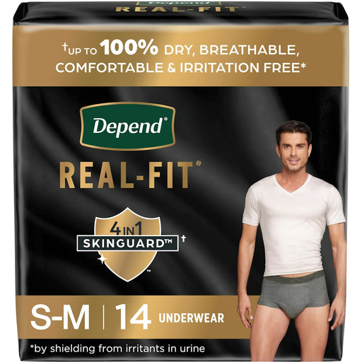 Depend Depend Real Fit Incontinence Underwear For Men, Disposable, Maximum Absorbency, Small/Medium, Grey Underwear