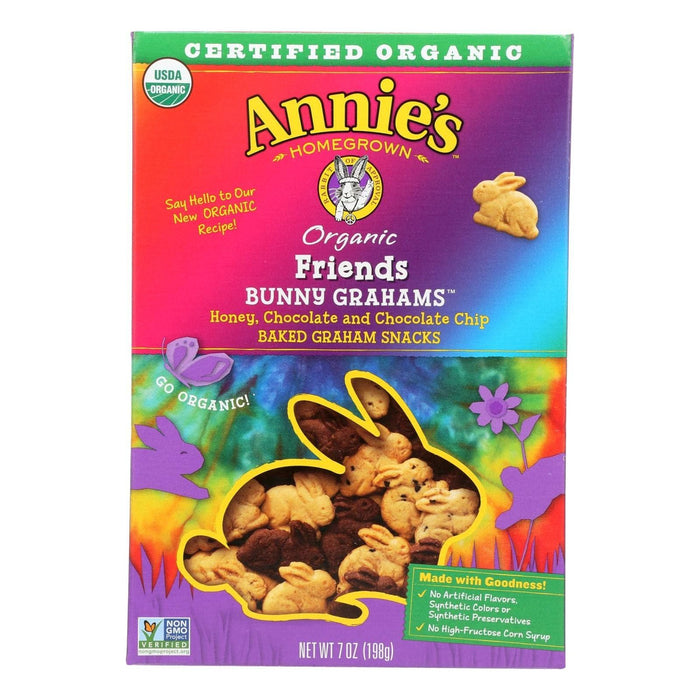 Annie's Homegrown Bunny Grahams Honey Chocolate and Chocolate Chip (Pack of 12 - 7 Oz.)