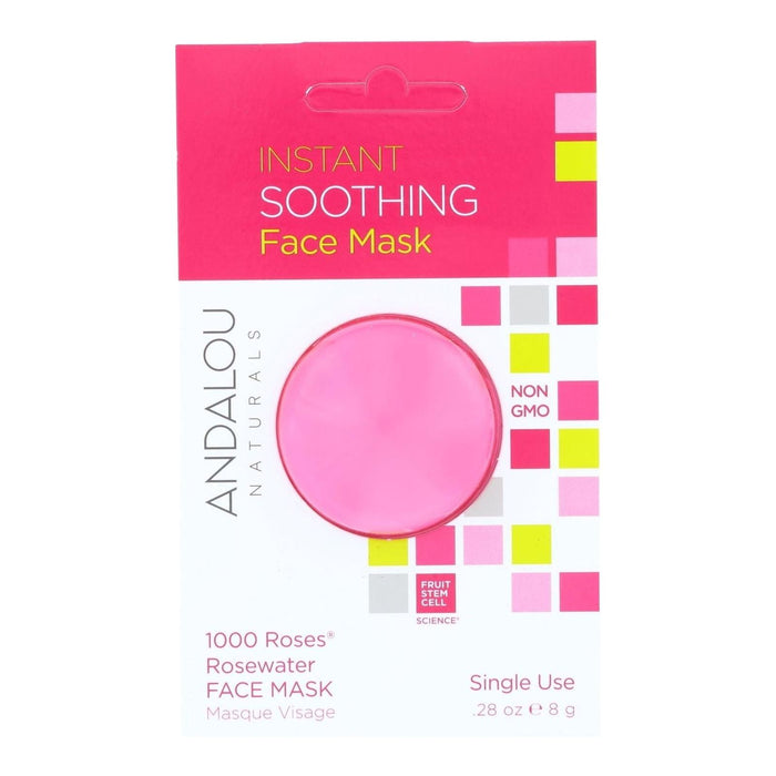 Andalou Naturals Instant Soothing Face Mask - 1000 Roses Rosewater (Pack of 6) - 0.28 Oz.