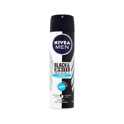 Nivea Nivea Men Invisible Black & White Fresh Antiperspirant Deodorant Sprej 150 Ml Deodorant
