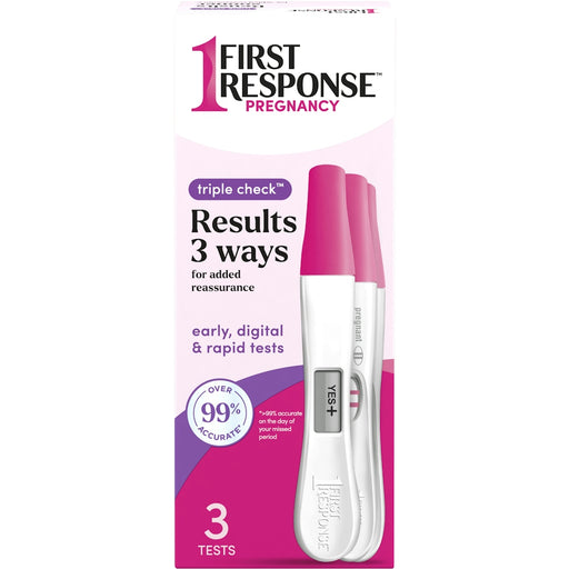 0 First Response Triple Check Pregnancy Test Kit 3 Ct Box Pregnancy Tests