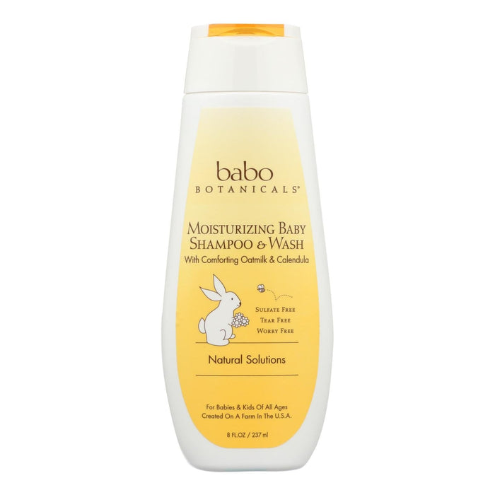 Babo Botanicals Moisturizing Baby Shampoo and Wash (8 Fl Oz) - Oatmilk Calendula
