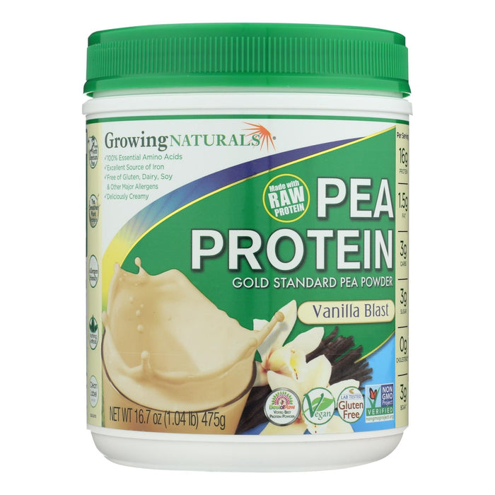 Growing Naturals Yellow Pea Protein - Vanilla Blast - 16 Oz - Pack of 2