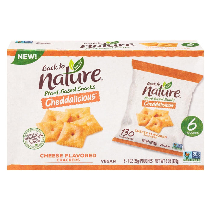 Back To Nature Crackers Cheddalicious (Pack of 4) Six 1oz Pouches