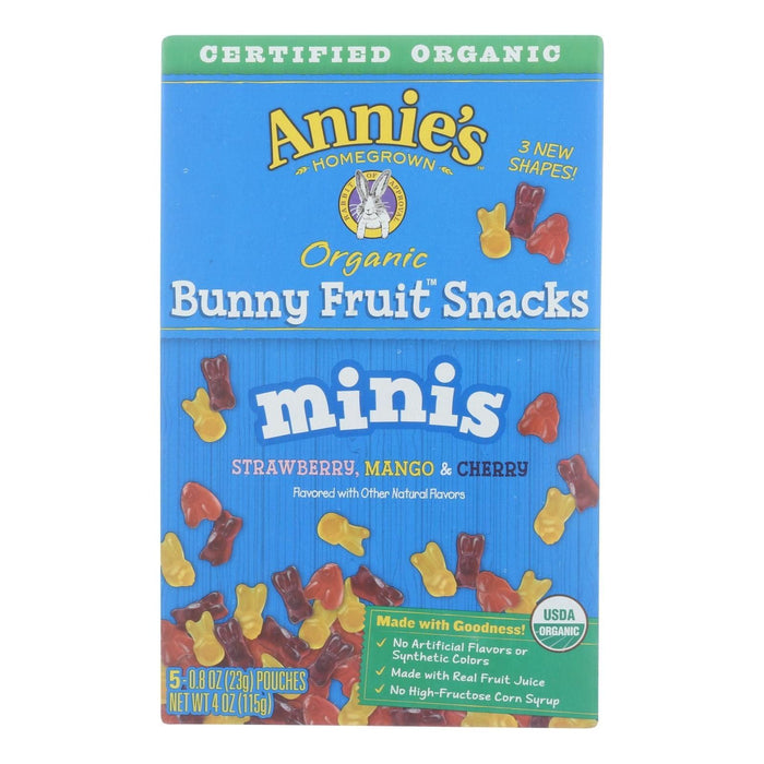 Annie's Homegrown Organic Mini Bunny Fruit Snacks (Pack of 10) - 5 Count, 4 Oz.