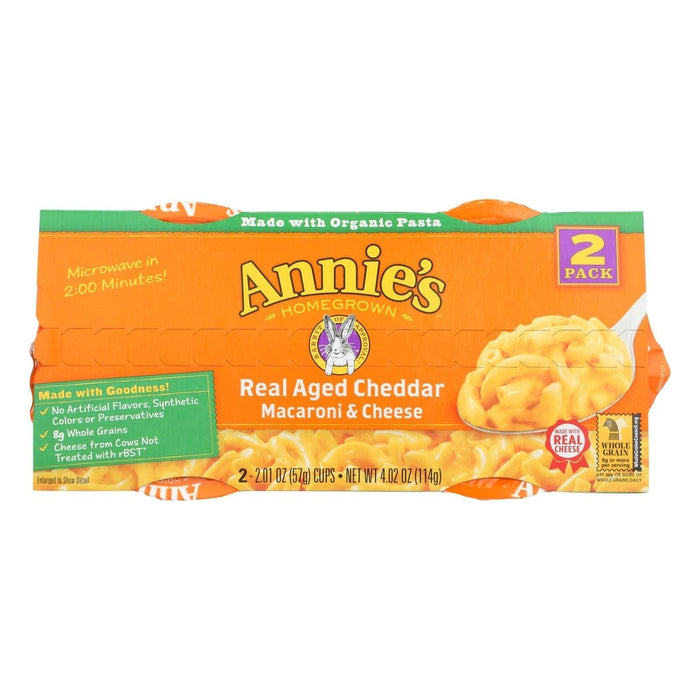 Annie's Homegrown Real Aged Cheddar Macaroni and Cheese (Pack of 6 - 4.02 Oz.) Microcaps