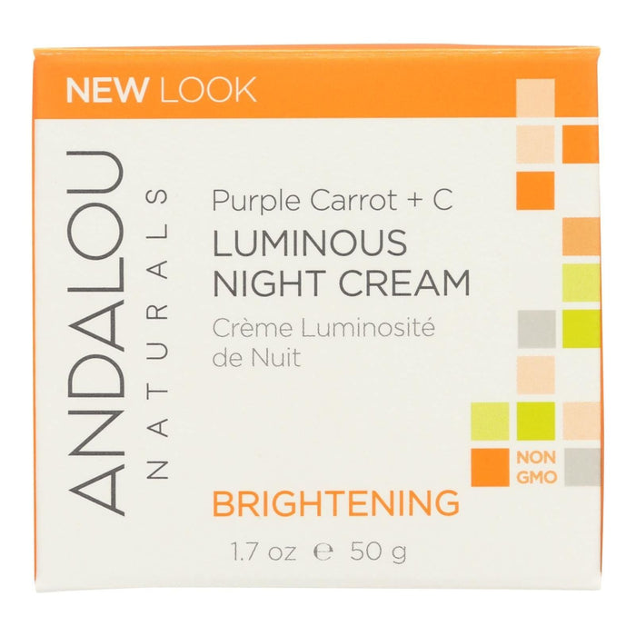 Andalou Naturals Luminous Night Cream (Pack of Purple Carrot + C - 1.7 Oz.)