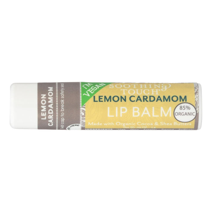 Cozy Farm - Vegan Soothing Touch Lemon Cardamom Lip Balm - 0.25 Oz - Pack Of 12