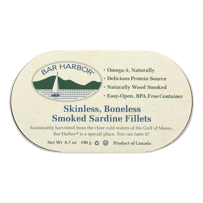 Bar Harbor Smoked Sardine Fillets (Pack of 12) - 6.7 Oz.