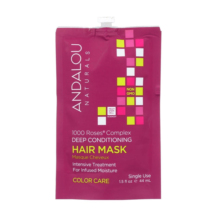 Andalou Naturals Color Care Deep Conditioning Hair Mask -1000 Roses Complex (Pack of 6) - 1.5 Fl Oz.