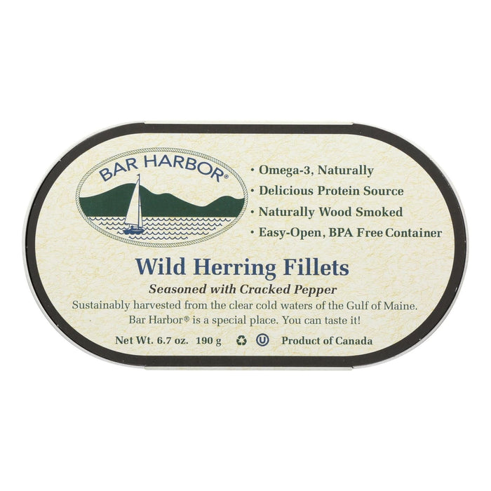 Bar Harbor Wild Herring Fillets Cracked Pepper (Pack of 12 - 6.7 Oz.)