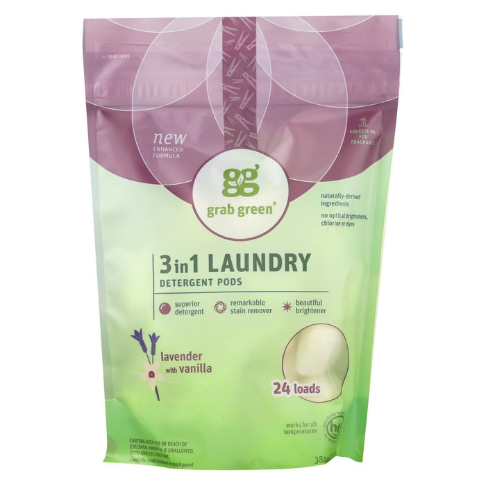 Cozy Farm - Grab Green Laundry Detergent Sheets - Vanilla, 24-Count Pack