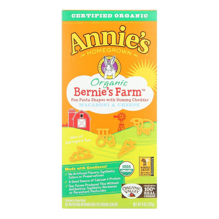 Annie's Homegrown Bernie's Farm Macaroni And Cheese Shapes - Case Of 12 - 6 Oz.