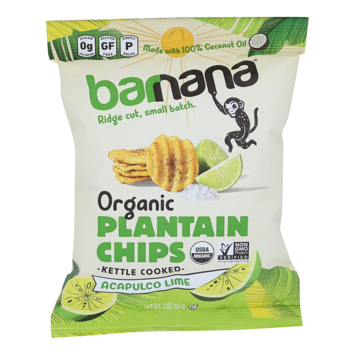 Barnana Acai Lime Plantain Chips (Pack of 6 - 2 Oz.)