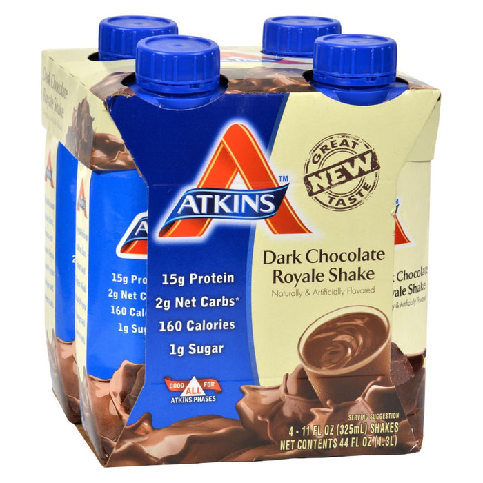 Atkins Advantage RTD Shake Dark Chocolate Royale (Pack of 4) - 11 Fl Oz