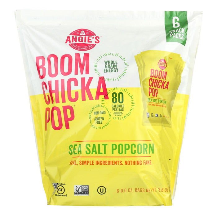 Angie's Kettle Corn Popcorn - Boomchickapop - Sea Salt (Pack of 4, 6.6 Oz Each)