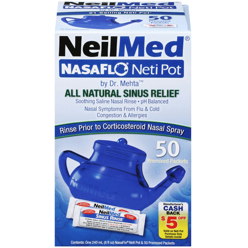 NeilMed NeilMed NasaFlo Neti Pot Nasal Wash System With Refill Packets Health & Beauty Lavender