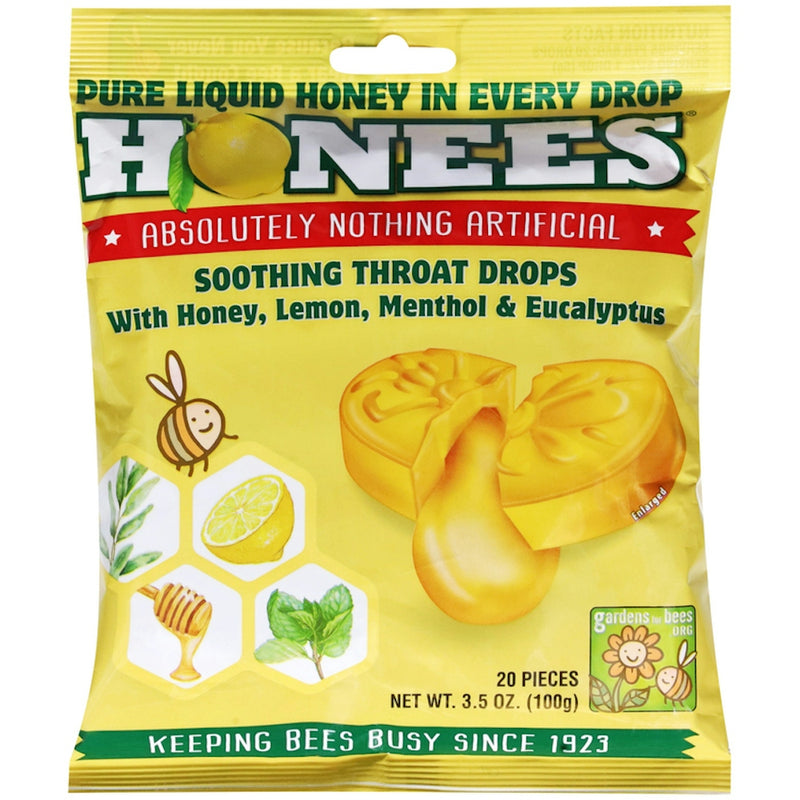 Honees Honees Honey Lemon Menthol Eucalyptus Cough Drops Health & Beauty
