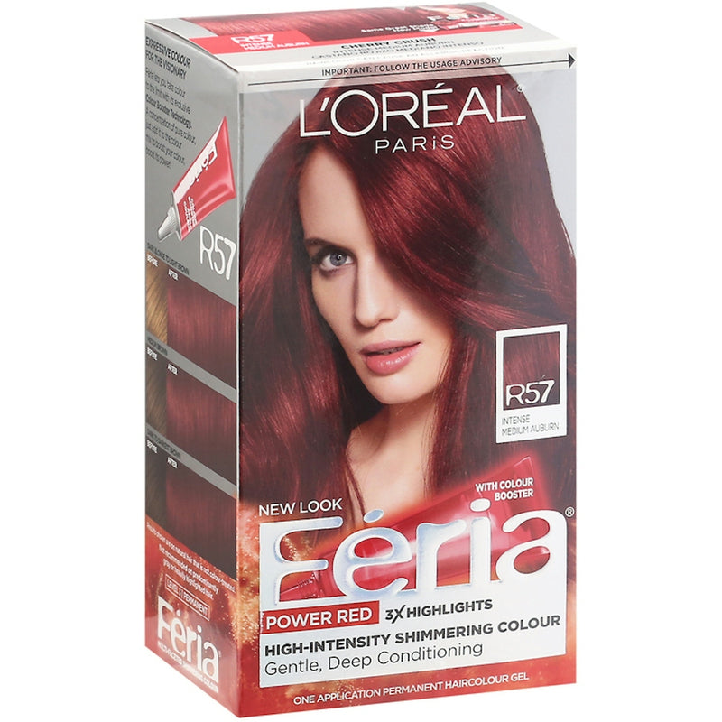 0 L'Oreal Paris Feria Power Reds Permanent Hair Color, R57 Intense Medium Auburn Hair Color