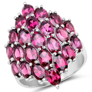 Bids.com 11.50 Carat Genuine Rhodolite .925 Sterling Silver Ring Rings