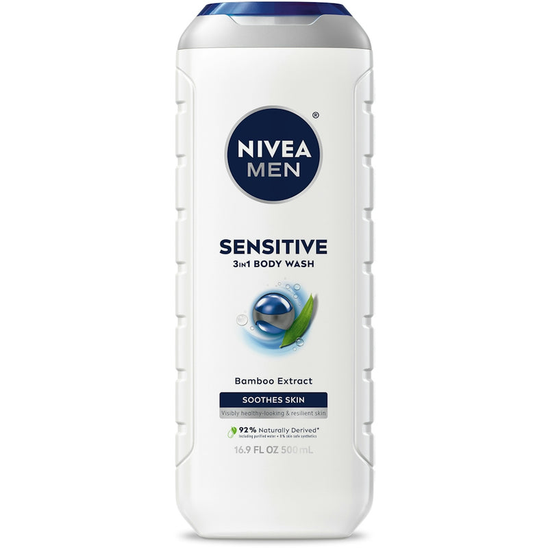 NIVEA Men NIVEA Men Body Wash, Sensitive, Soothes Skin 16.9 Fl Oz Body Wash