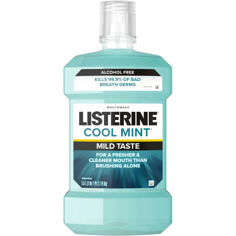 Listerine Listerine Mouthwash, Zero Alcohol, Cool Mint 50.7 Fl Oz Mouthwash
