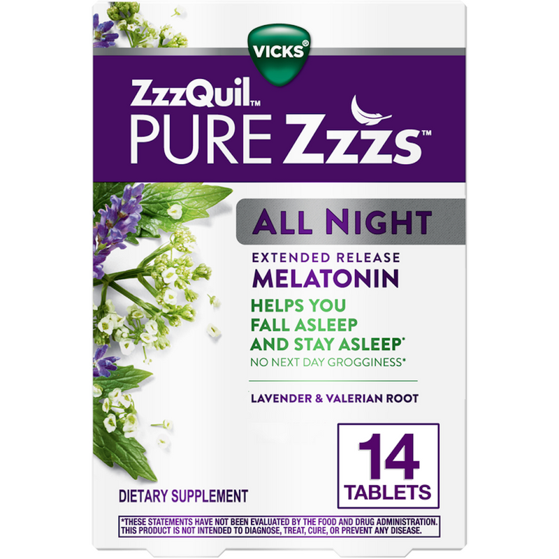 Vicks Vicks ZzzQuil PURE Zzzs All Night – Extended Release Melatonin Personal Care