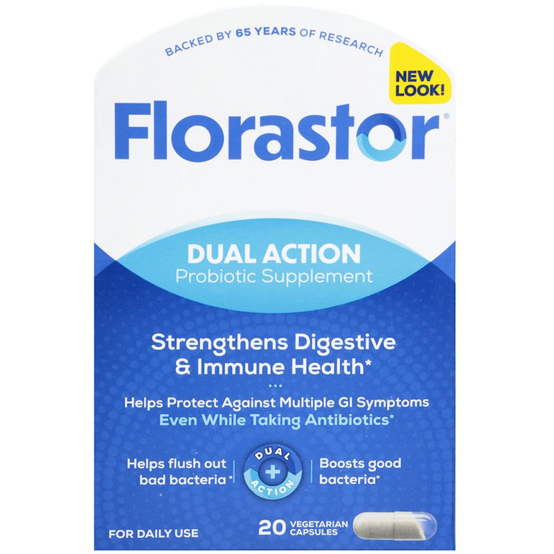Florastor Florastor Dual Action Probiotic Supplement Vegetarian Capsules 20Ct Vitamins & Supplements