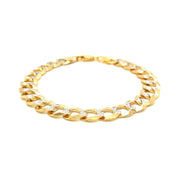 Bids.com 10 mm 14k Two Tone Gold Pave Curb Bracelet Bracelets