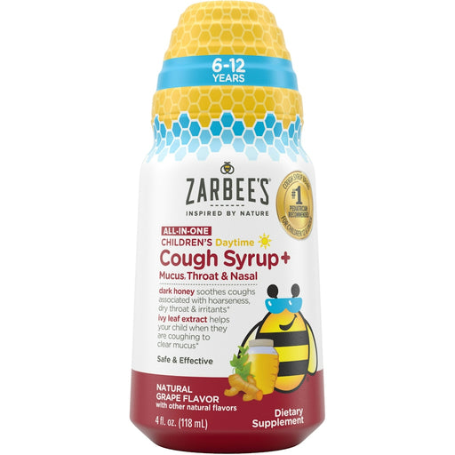 Zarbee's Zarbee's Cough Syrup Mucus, Throat Nasal, Daytime, Natural Grape Flavor, Children's 4 Fl Oz Syrup