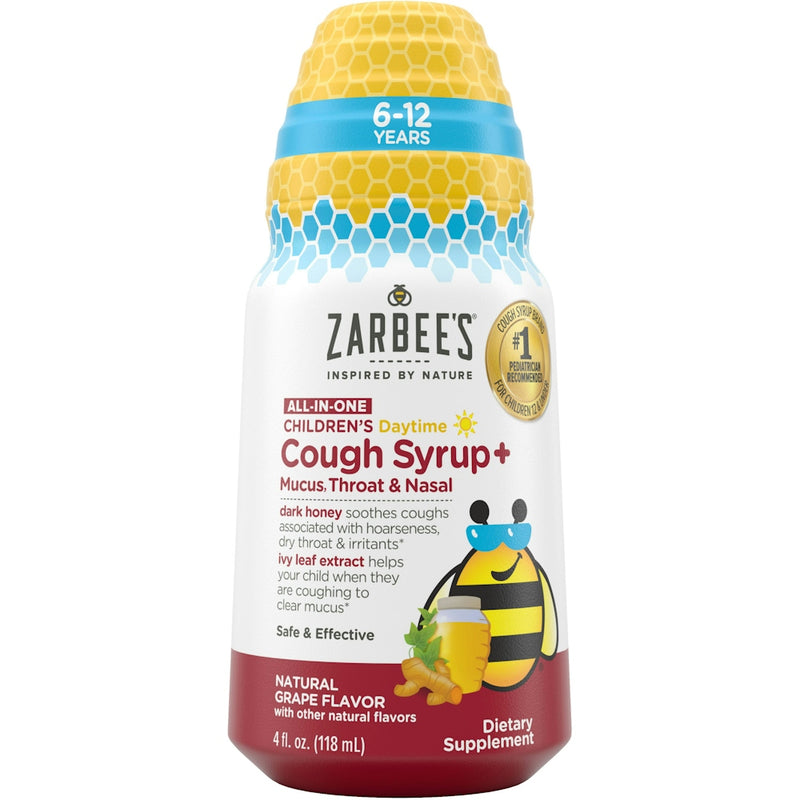 Zarbee's Zarbee's Cough Syrup Mucus, Throat Nasal, Daytime, Natural Grape Flavor, Children's 4 Fl Oz Respiratory Care